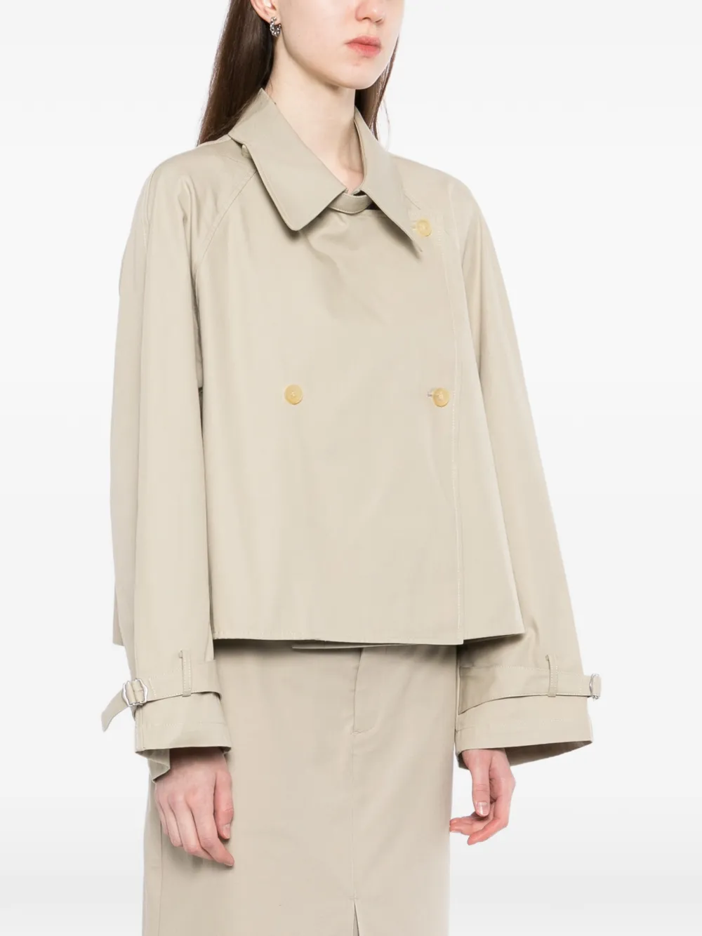  Less Raglan-sleeves Crop Jacket - Neutrals 