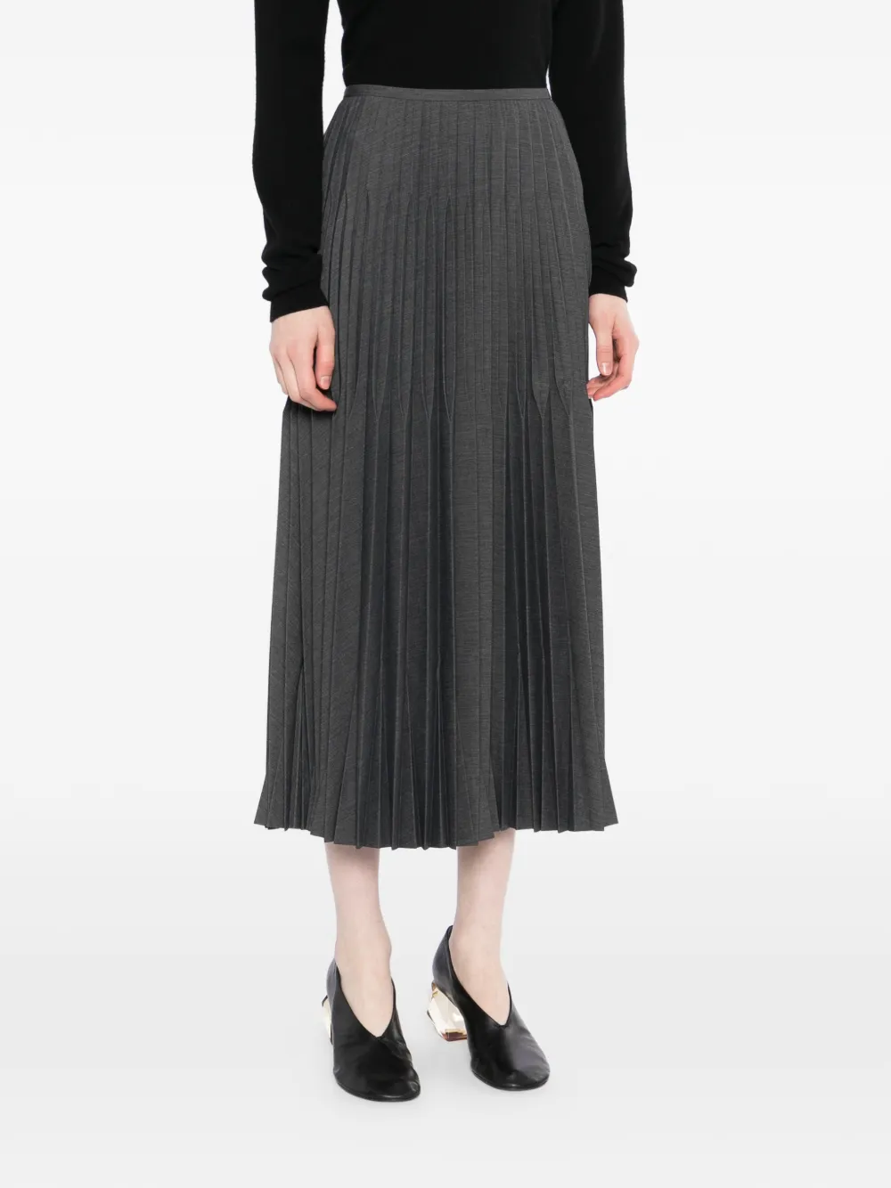  Jnby Pleated Midi Skirt - Grey 
