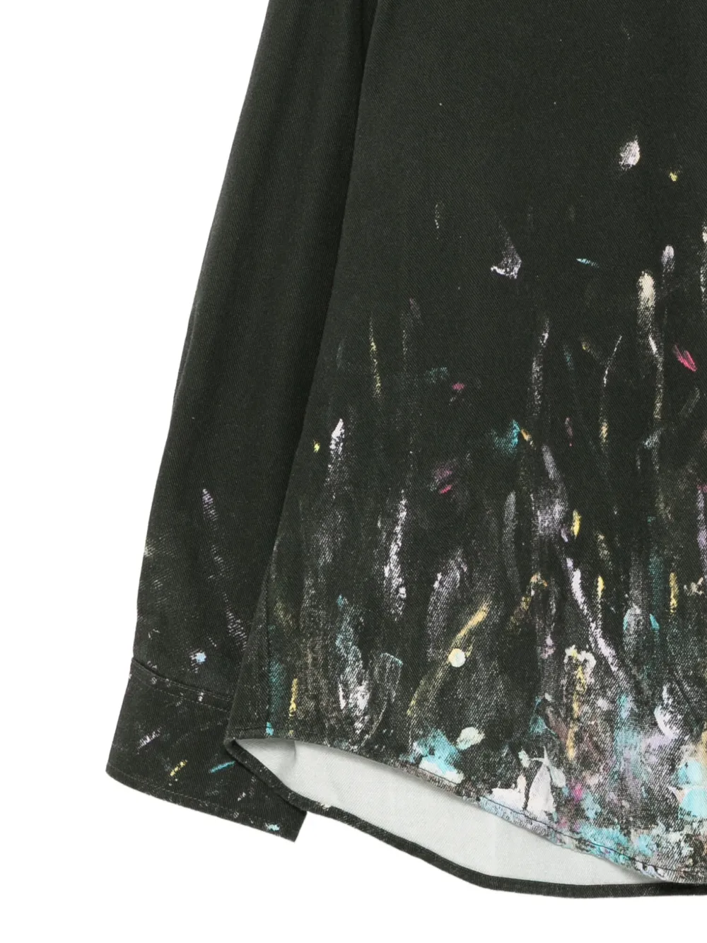 CROQUIS Denim overhemd met print Zwart