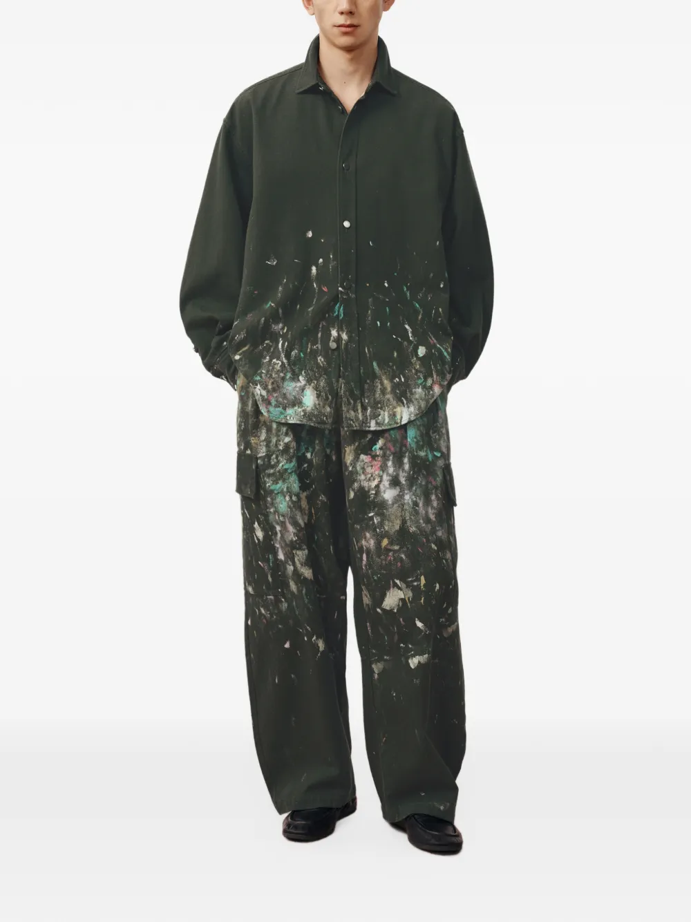 CROQUIS Denim overhemd met print Zwart