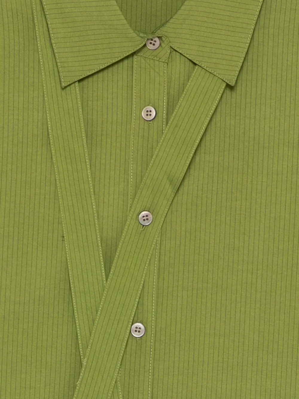  Jnby Striped V-neck Shirt - Green 