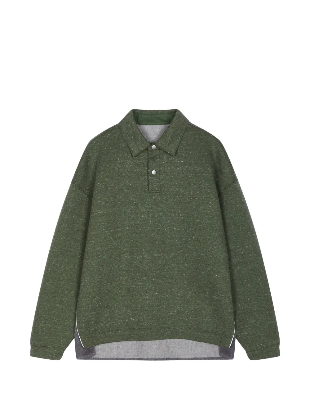CROQUIS Sweatshirt mit Poloshirtkragen - Grün
