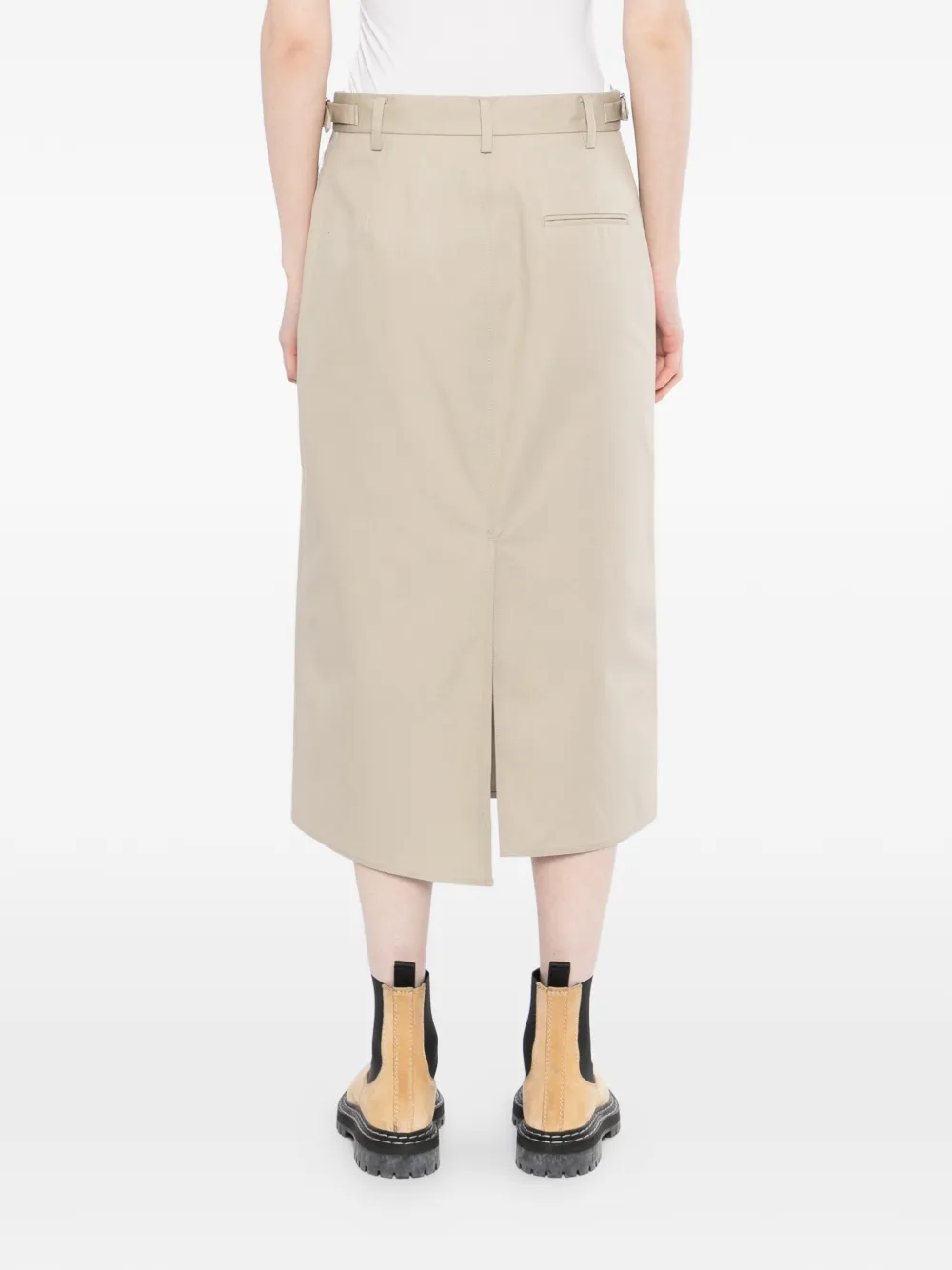 LESS Katoenen midi-rok Beige
