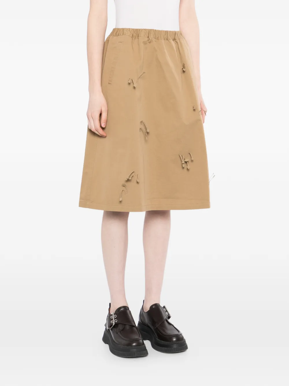  Jnby Appliqué Midi Skirt - Neutrals 