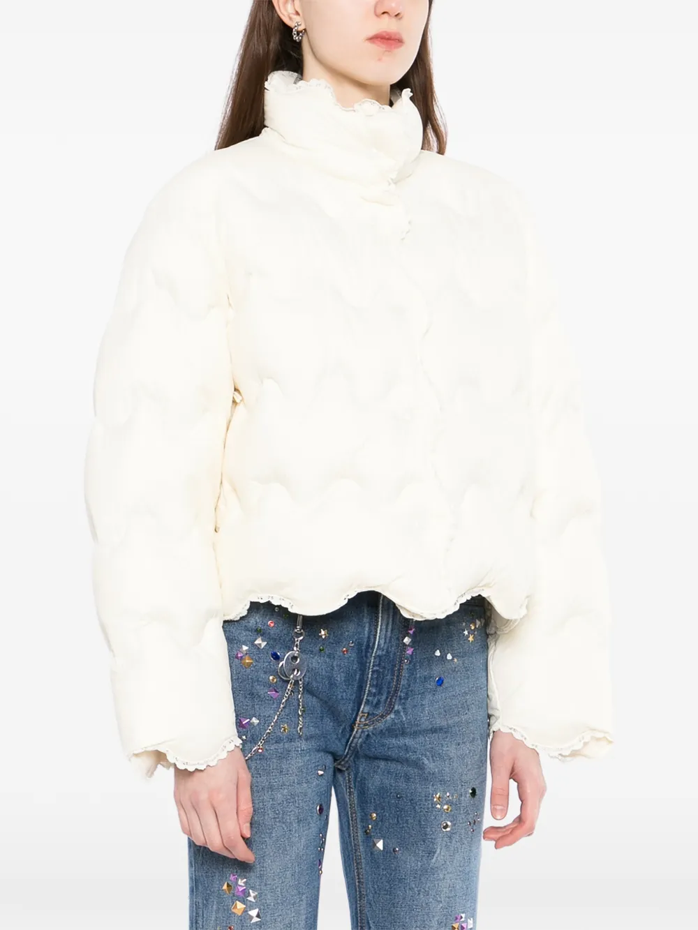  Jnby Wave-quilted Jacket - Neutrals 