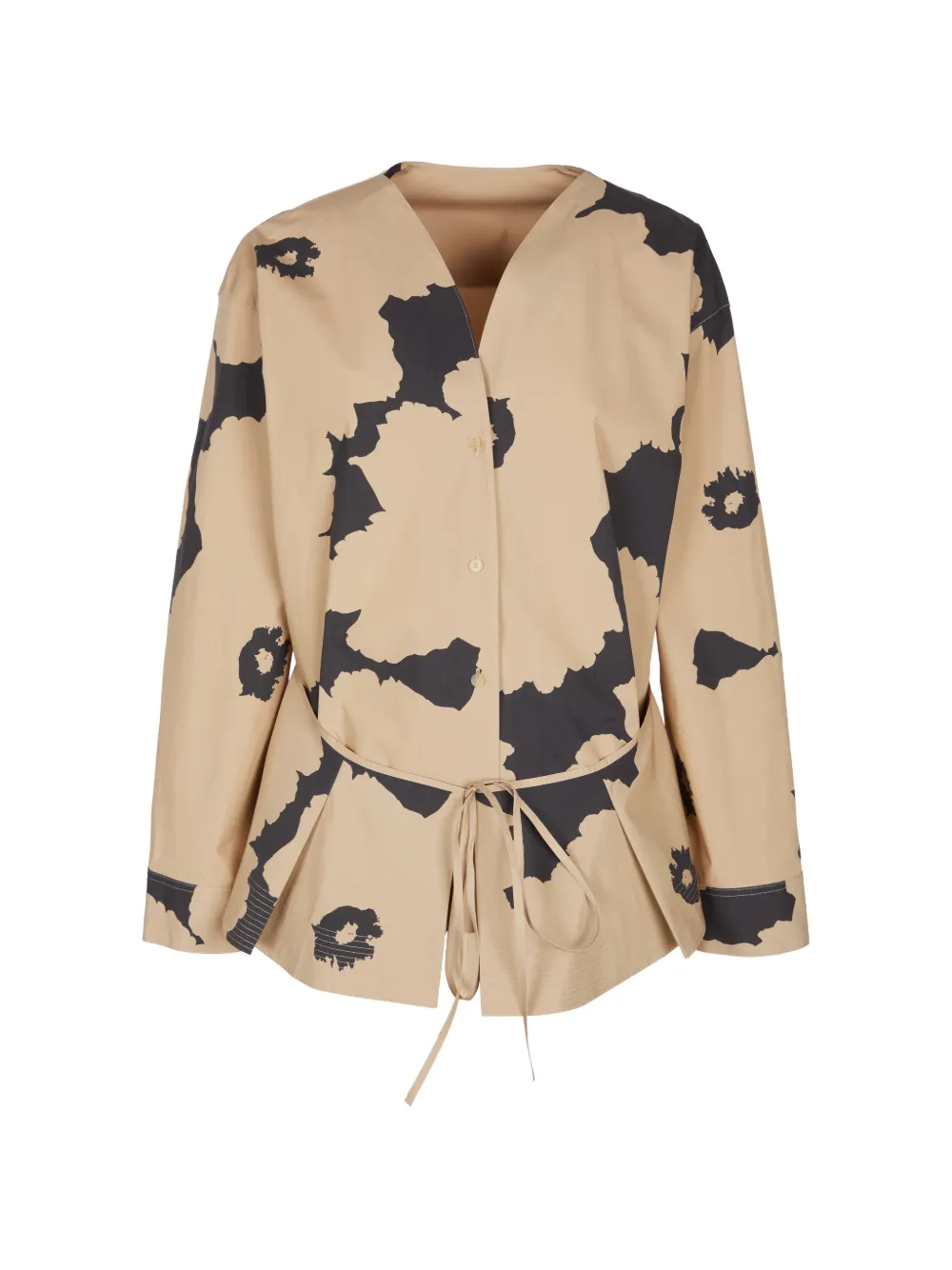 LESS Hemd mit Blumen-Print - Nude