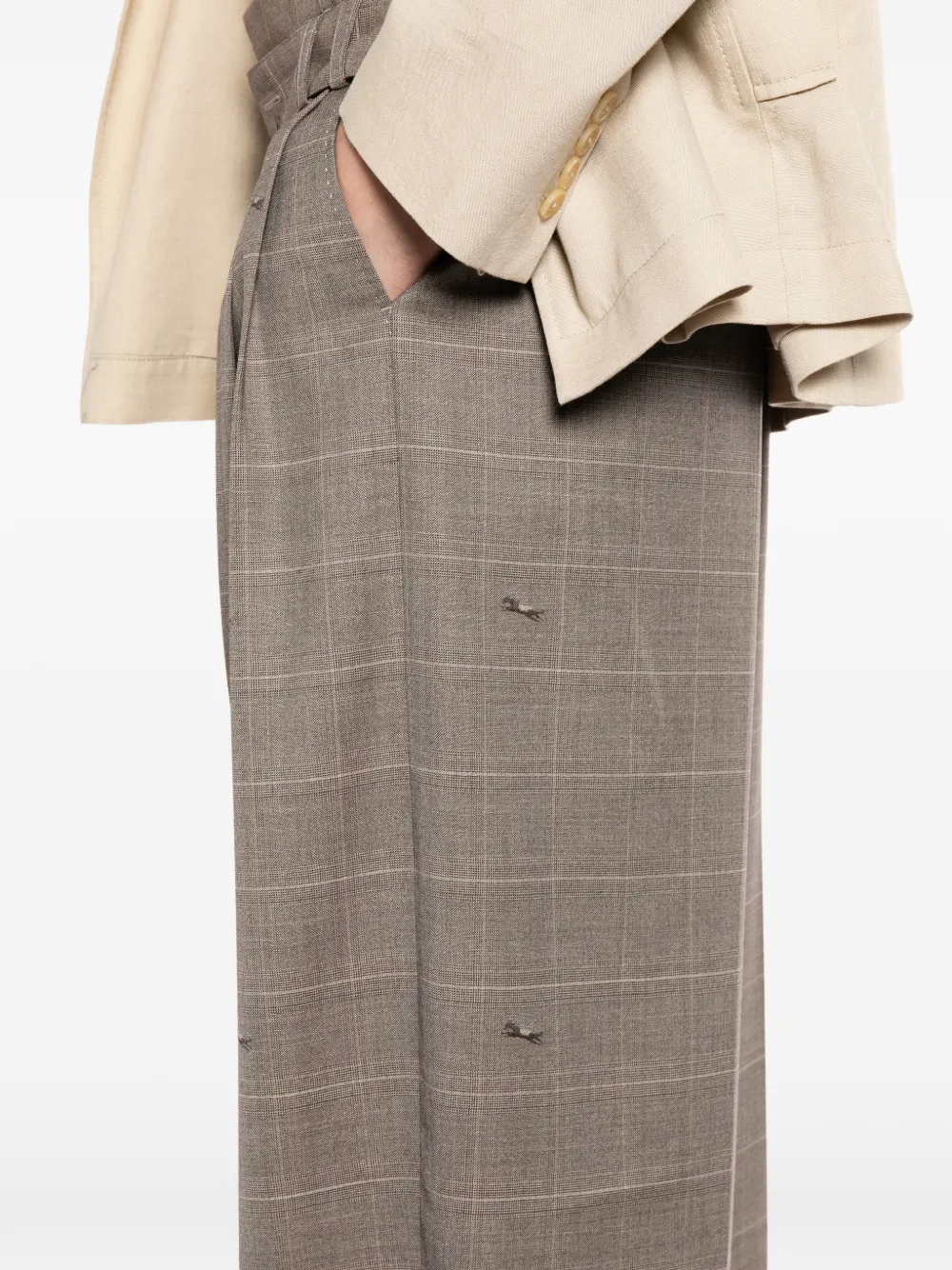 CROQUIS Geruite broek Bruin