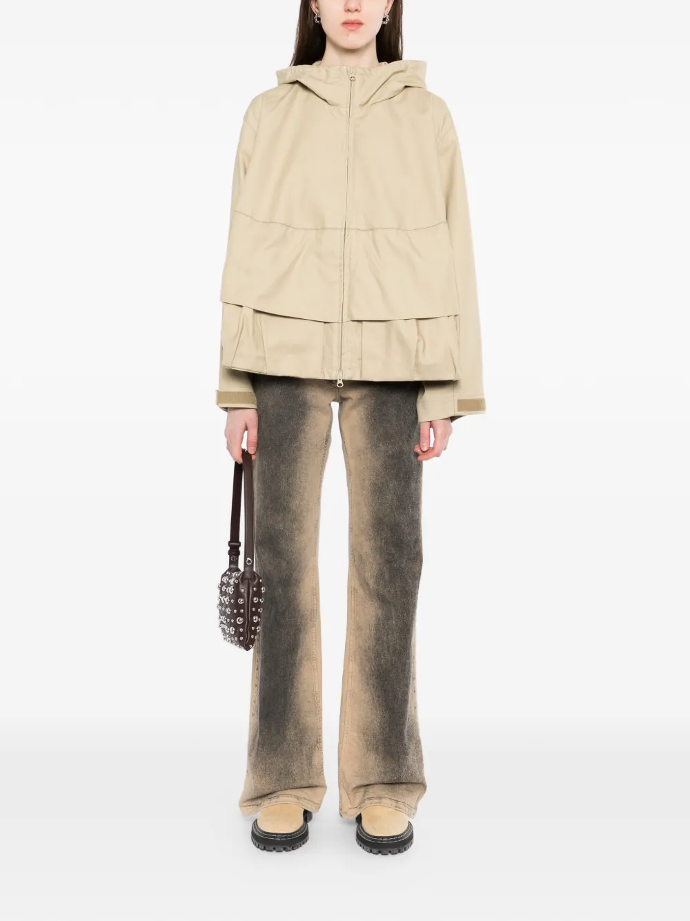 JNBY Katoenen jack met capuchon Beige