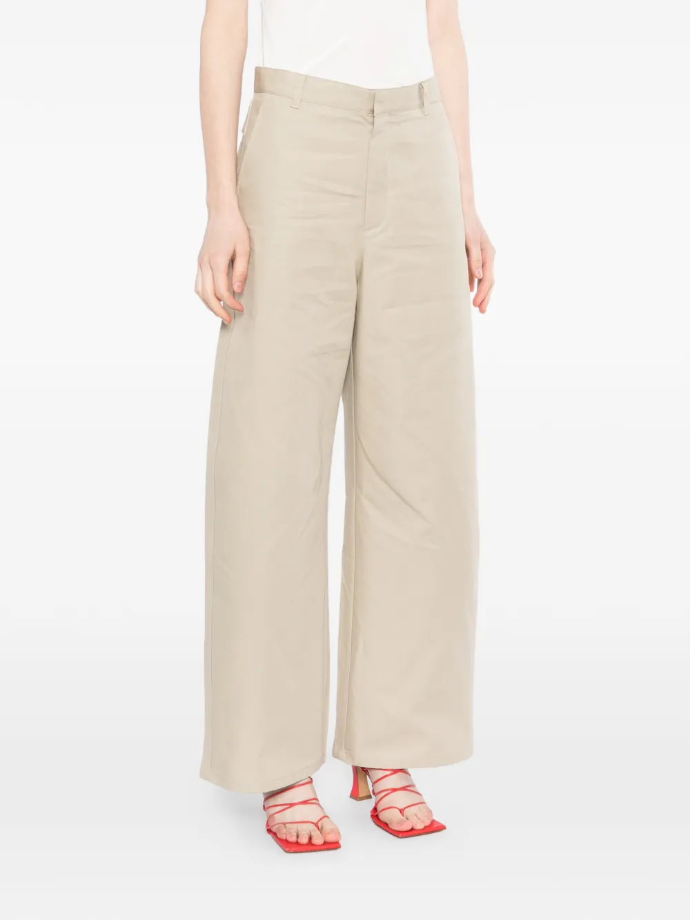  Less Cotton Wide-leg Pants - Neutrals 