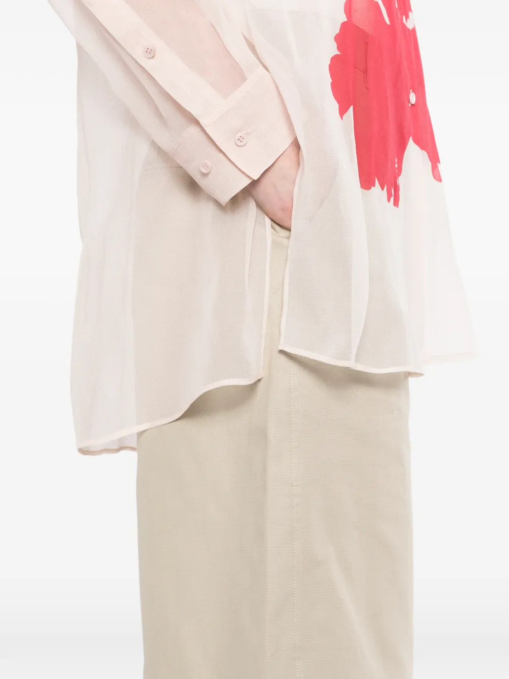 LESS Katoenen broek met wijde pijpen Beige