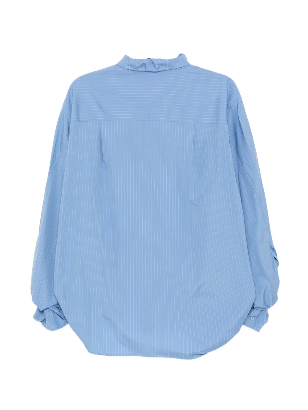  Jnby Striped Puff-sleeves Shirt - Blue 