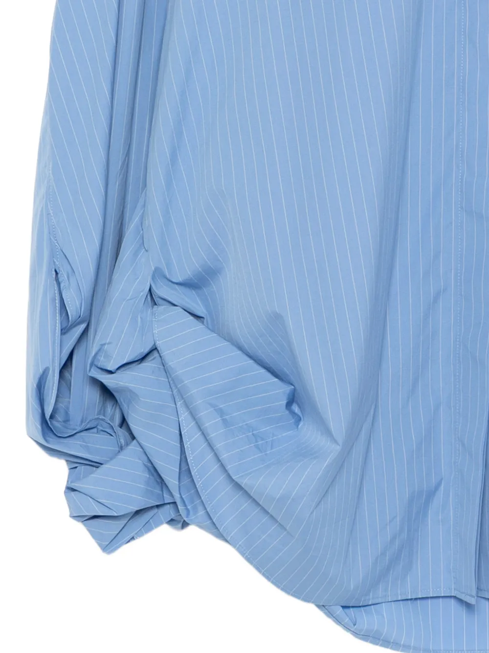  Jnby Striped Puff-sleeves Shirt - Blue 
