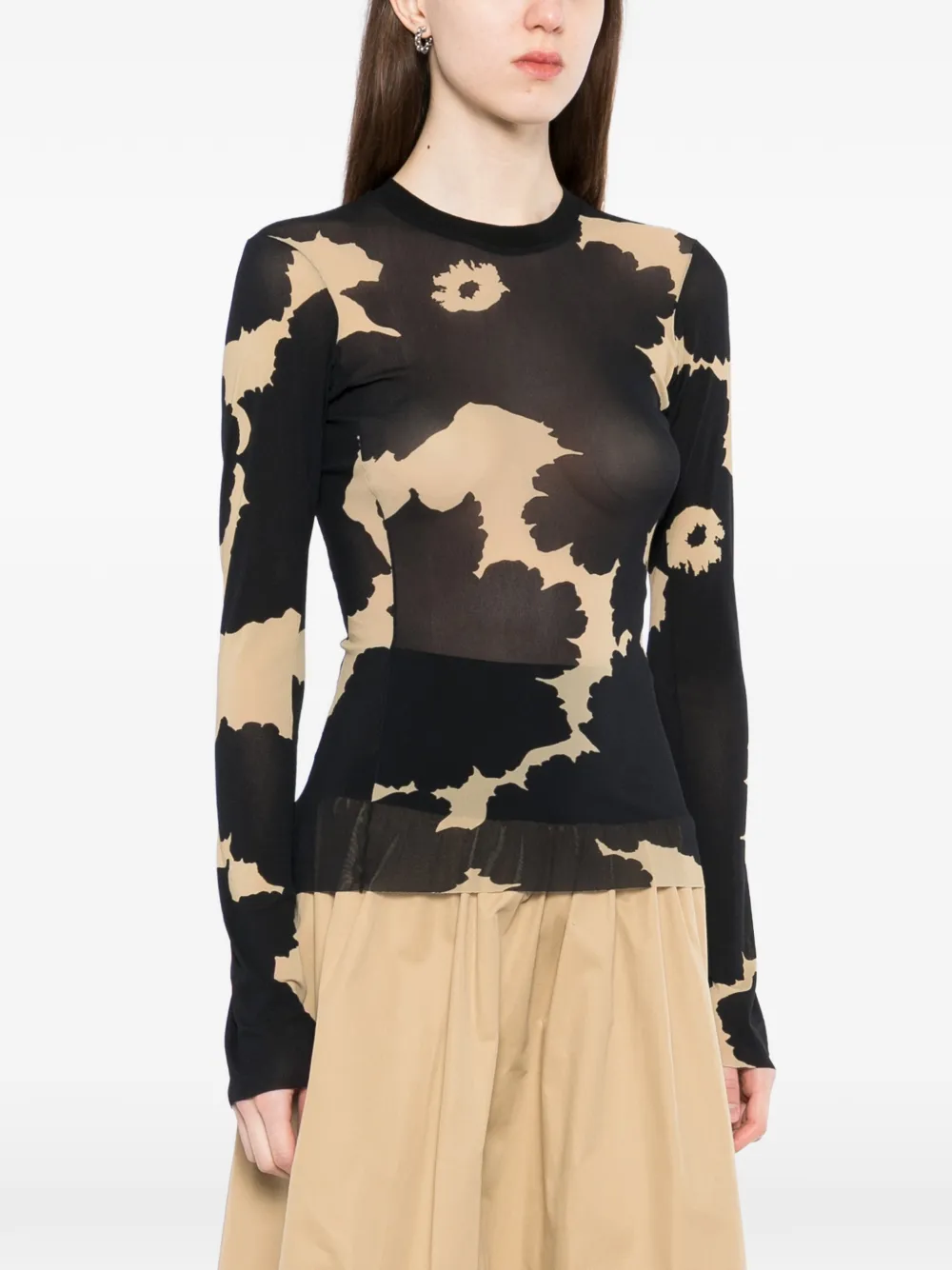  Less Printed Top - Black 