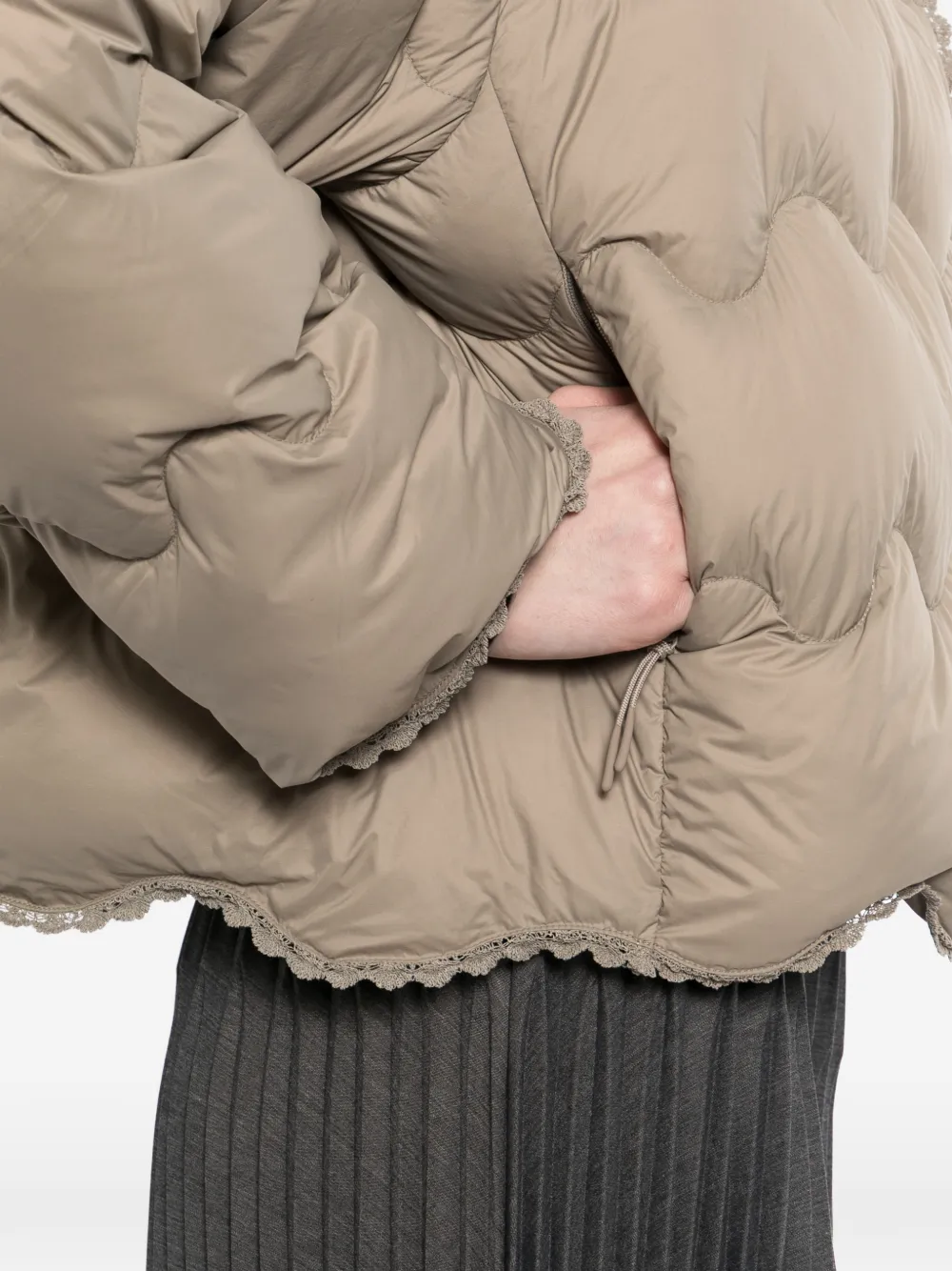 JNBY Gewatteerd jack met kanten afwerking Beige