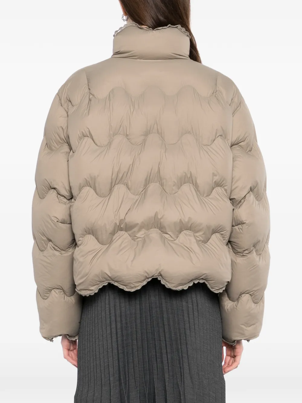 JNBY Gewatteerd jack met kanten afwerking Beige
