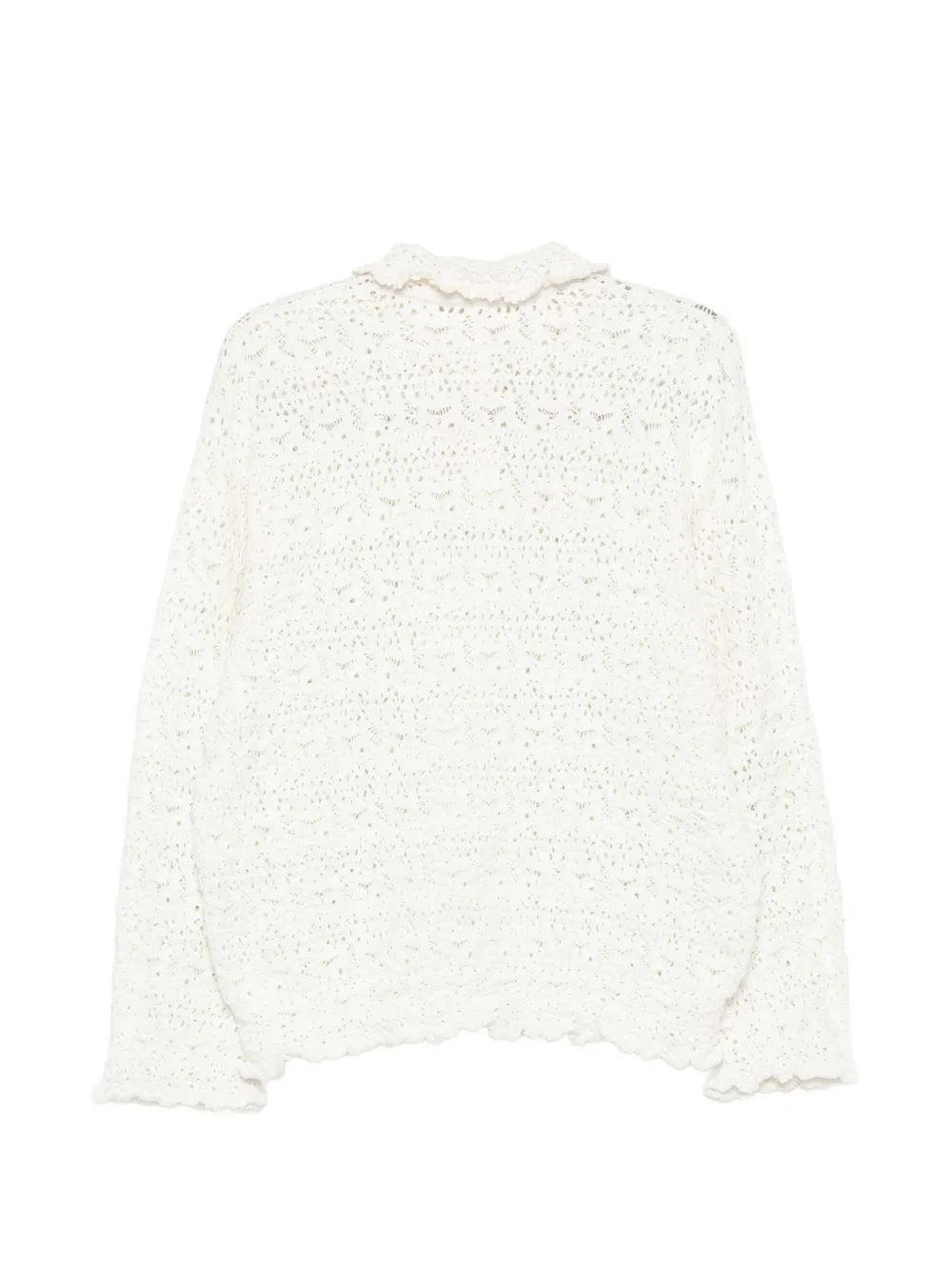  Jnby Jacquard Long-sleeved Pullover Sweater - White 