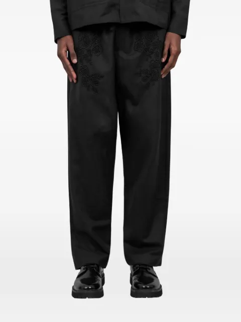 Baziszt floral-embroidered trousers