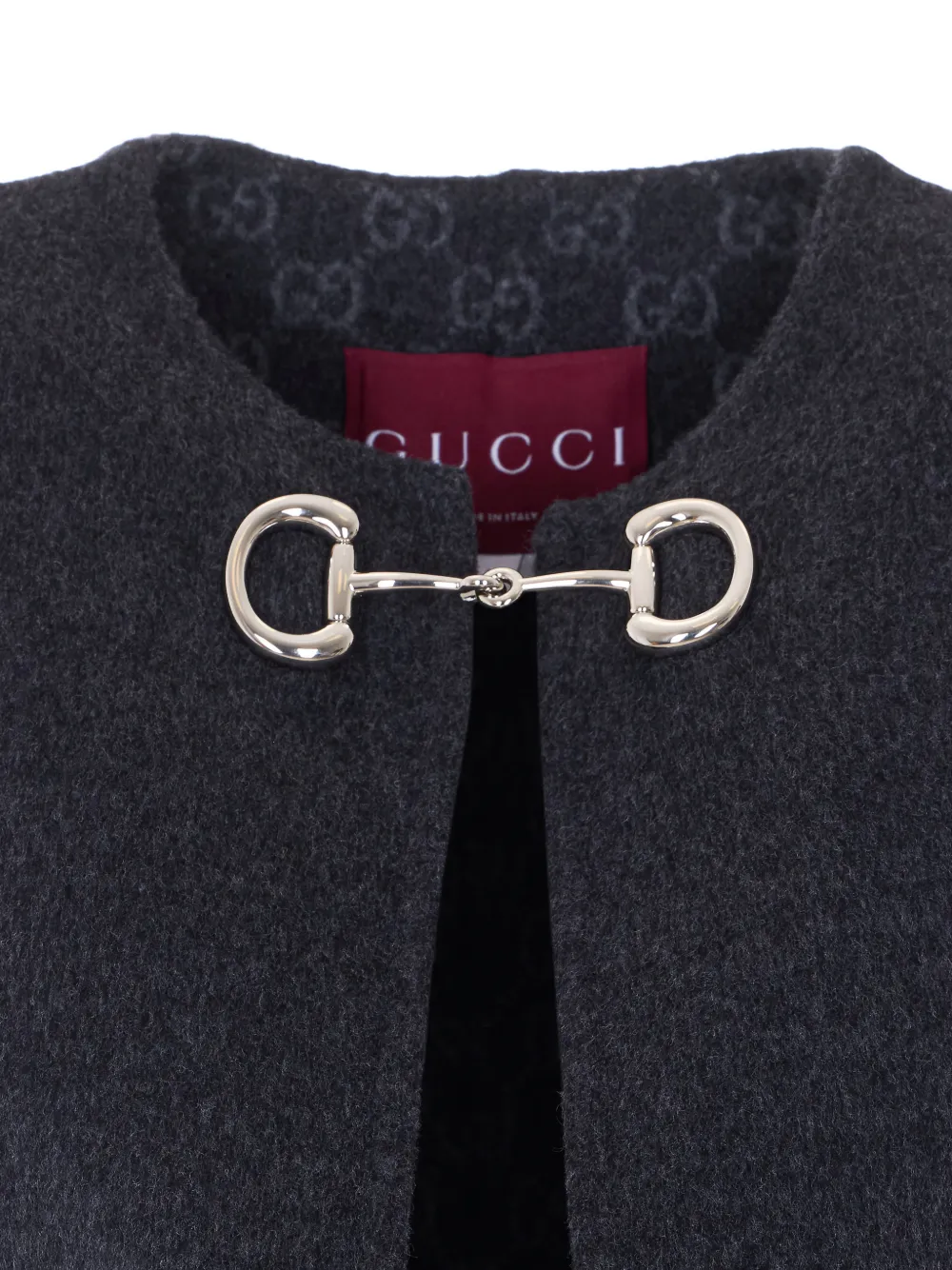Gucci Horsebit wollen cape Grijs