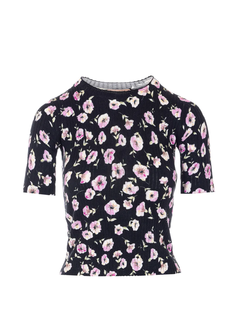 TWINSET floral crew-neck T-shirt - Nero
