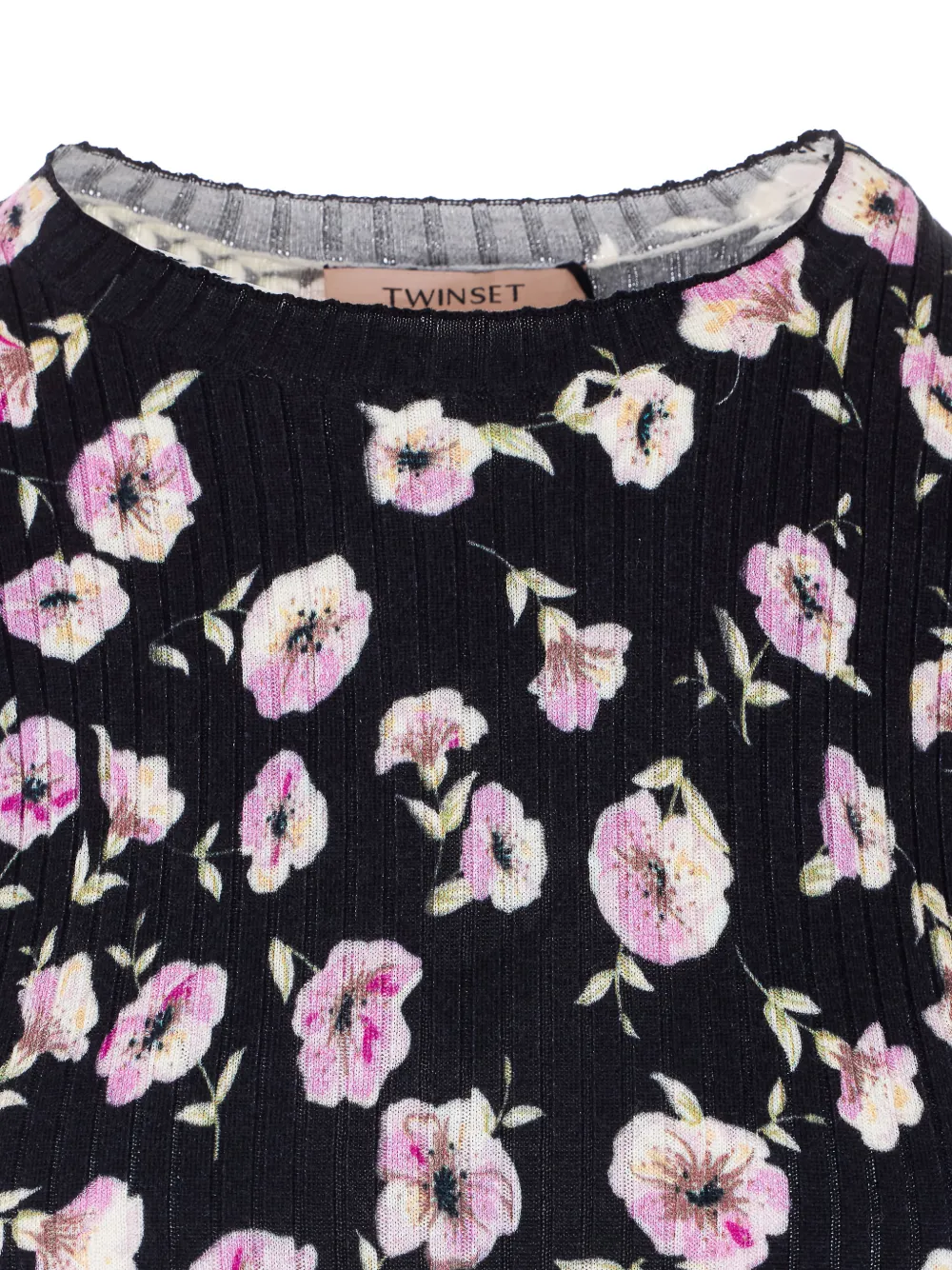 TWINSET T-shirt met bloemenprint Zwart