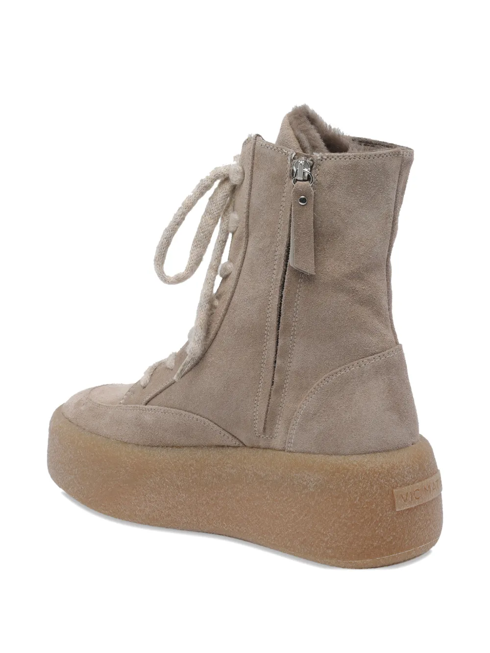 Vic Matie round-toe lace-up boots Beige