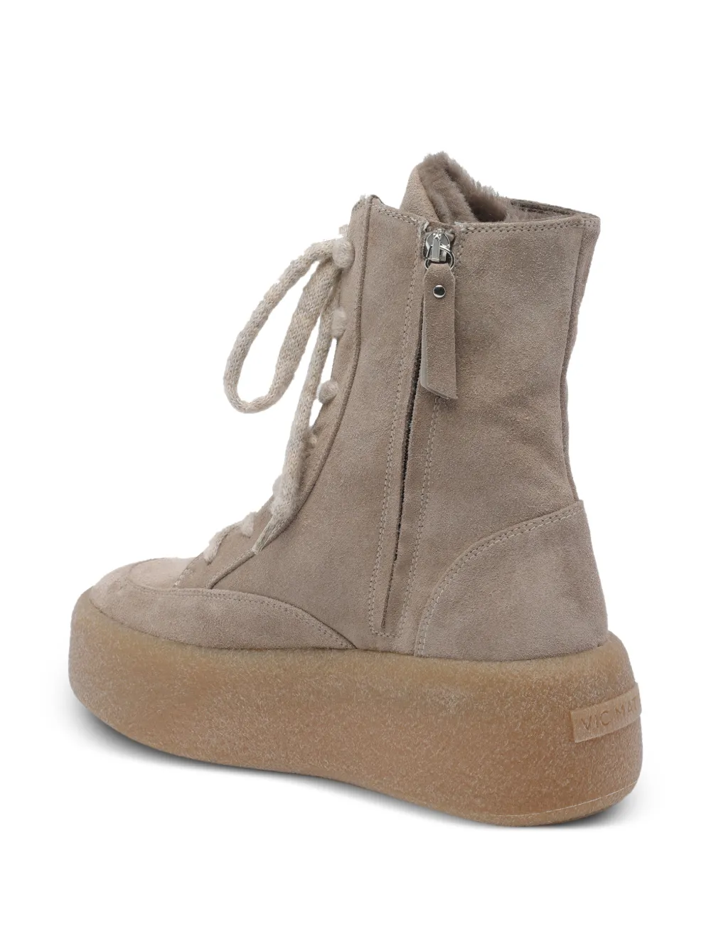 Vic Matie Veterlaarzen met ronde neus Beige