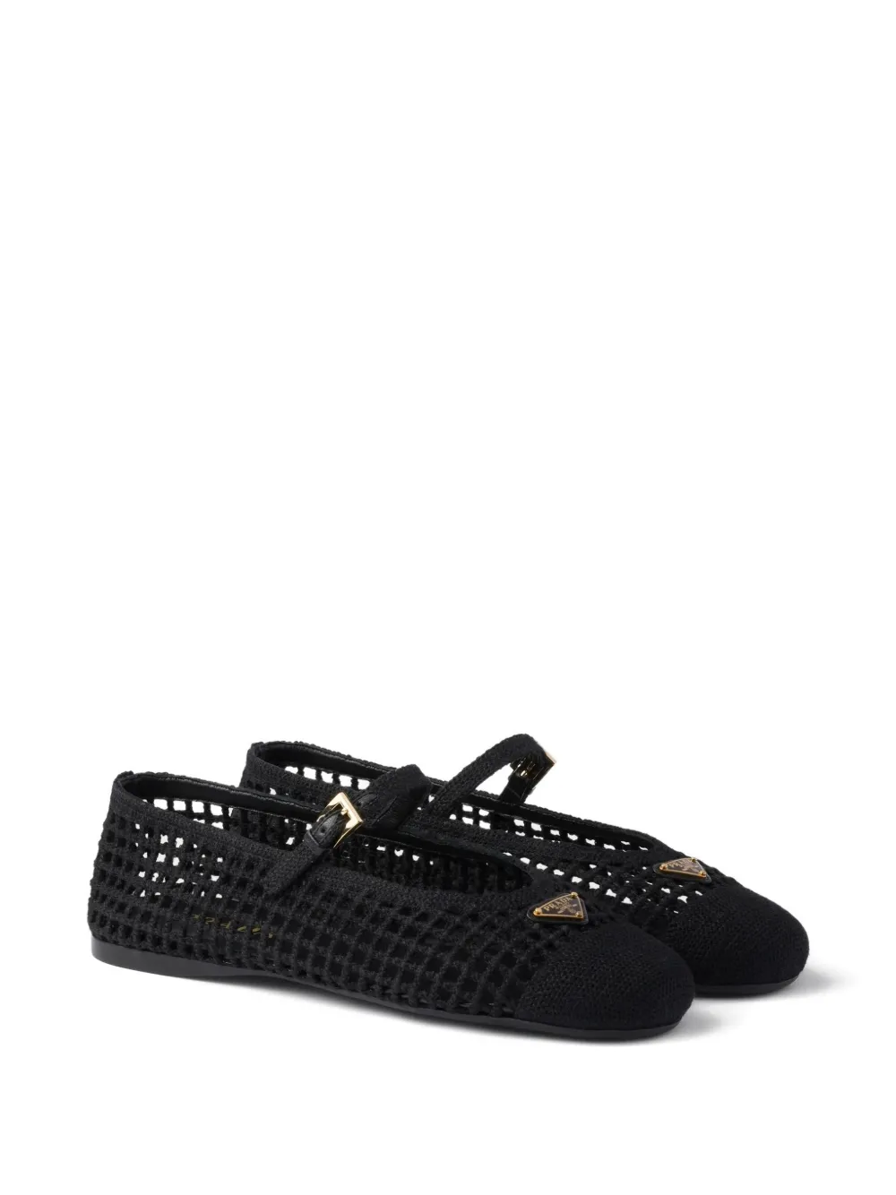 Prada woven ballet flats - Zwart