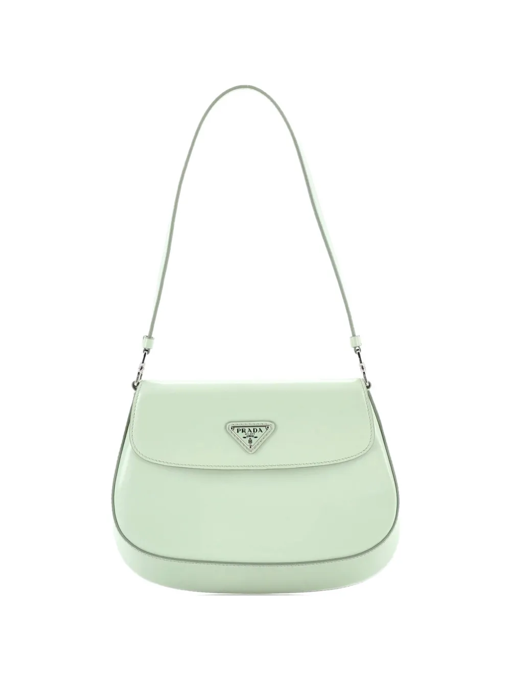 Prada Pre-Owned Cleo Flap Shoulder Bag Spazzolato Leather Small hobo bag - Verde