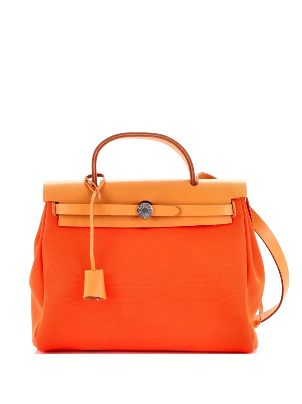Hermès Pre-Owned Herbag Zip Leather and Toile 31 shoulder bag - Marrone