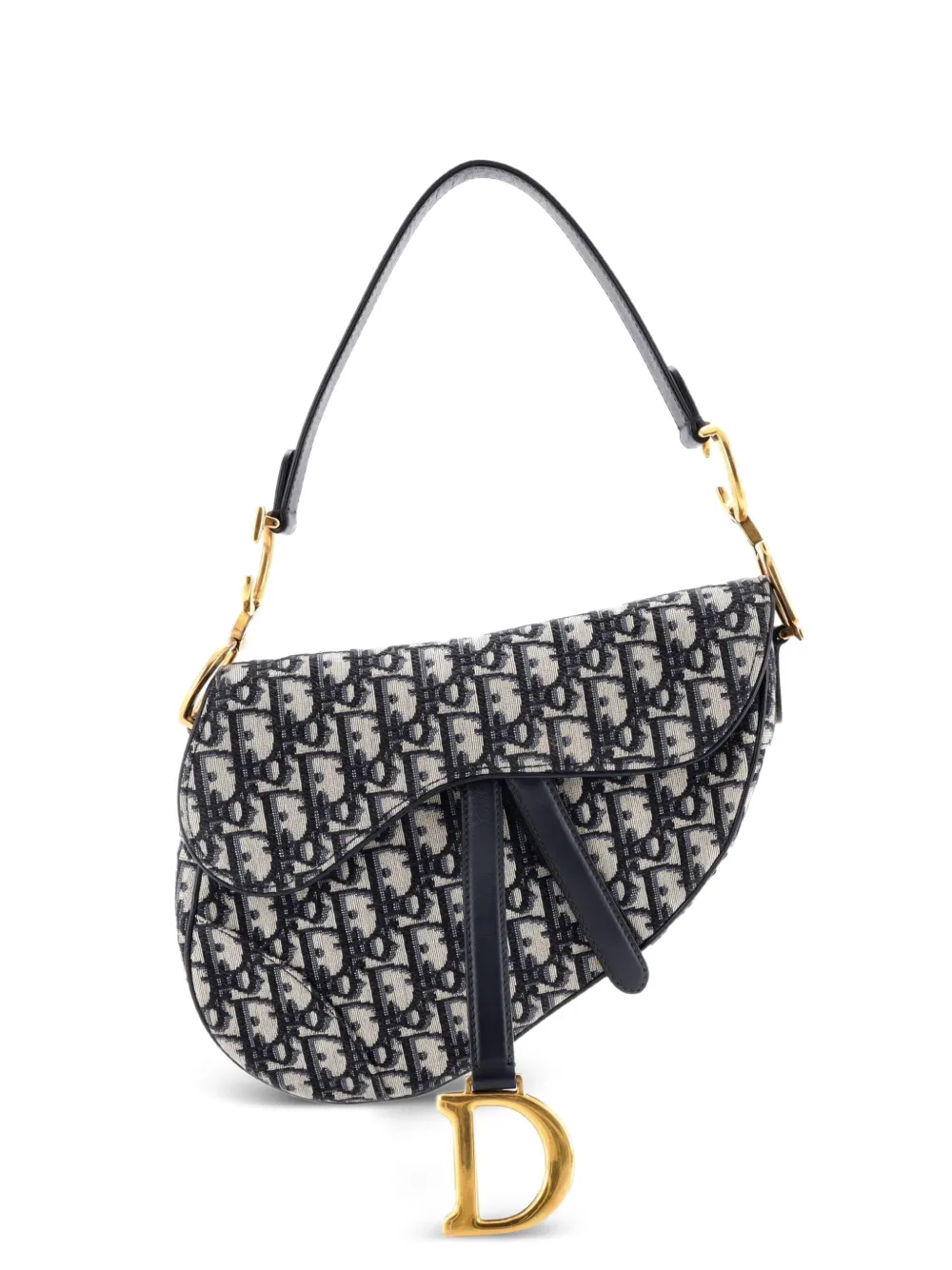 Christian Dior Pre-Owned Saddle Handbag Oblique Canvas Medium shoulder bag - Blu