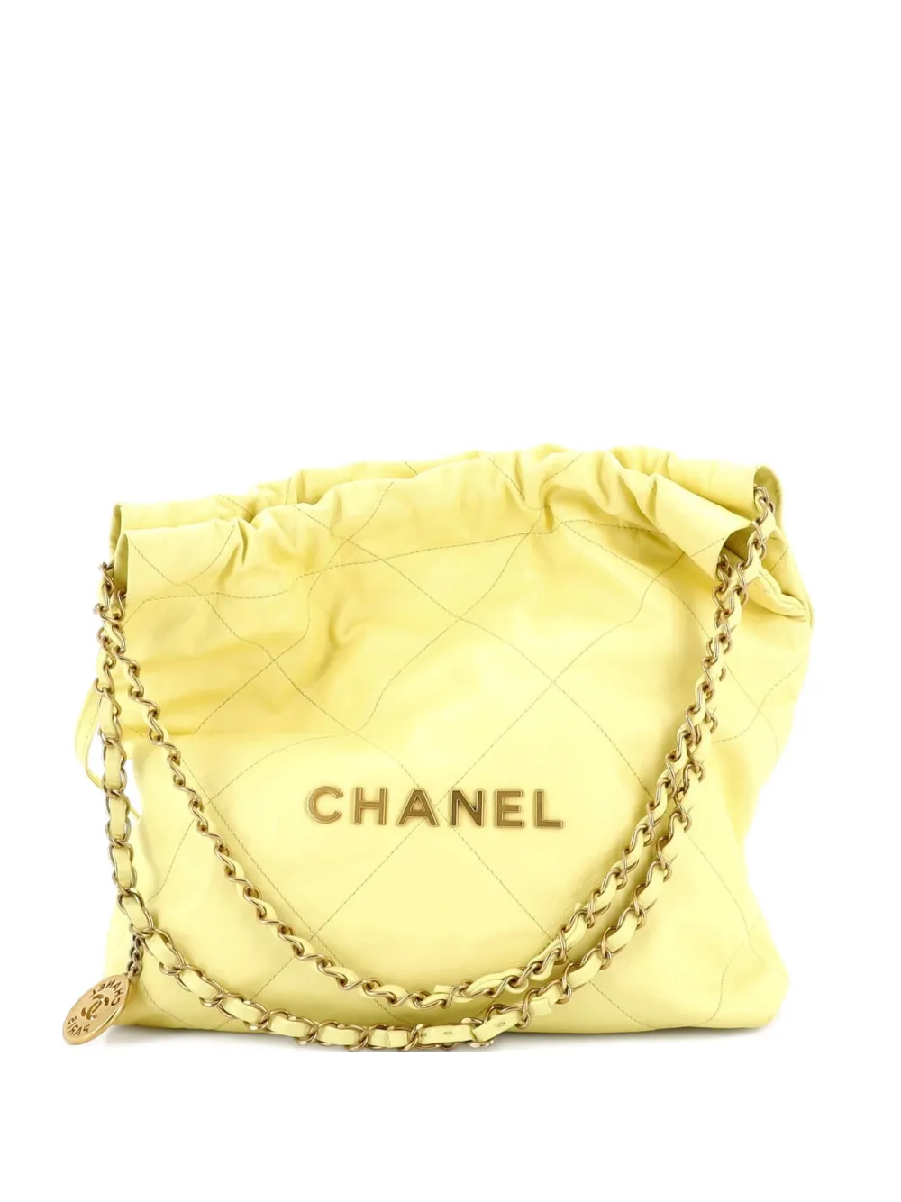 CHANEL Pre-Owned 22 Chain Quilted Calfskin Small hobo bag - Giallo