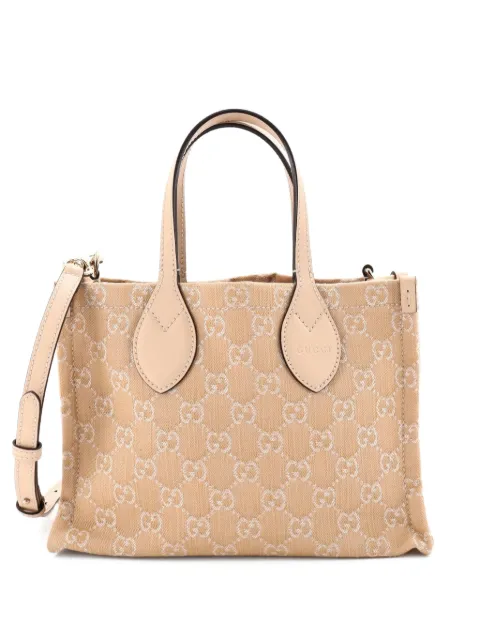 Gucci Pre-Owned オフィディア ショッパーGG デニム ミディアム ハンドバッグ