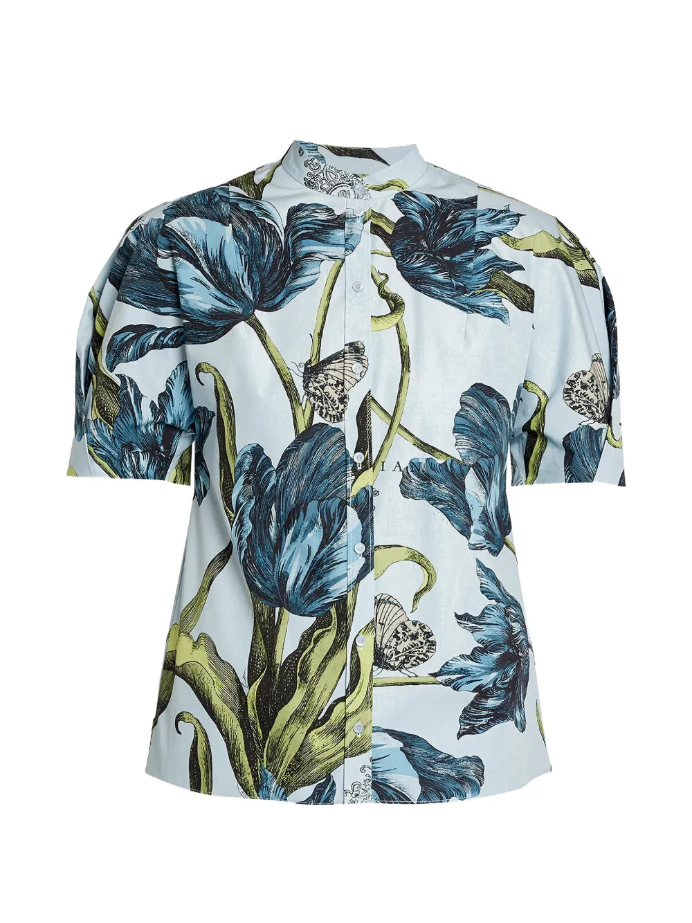ERDEM floral short-sleeve shirt - Blu