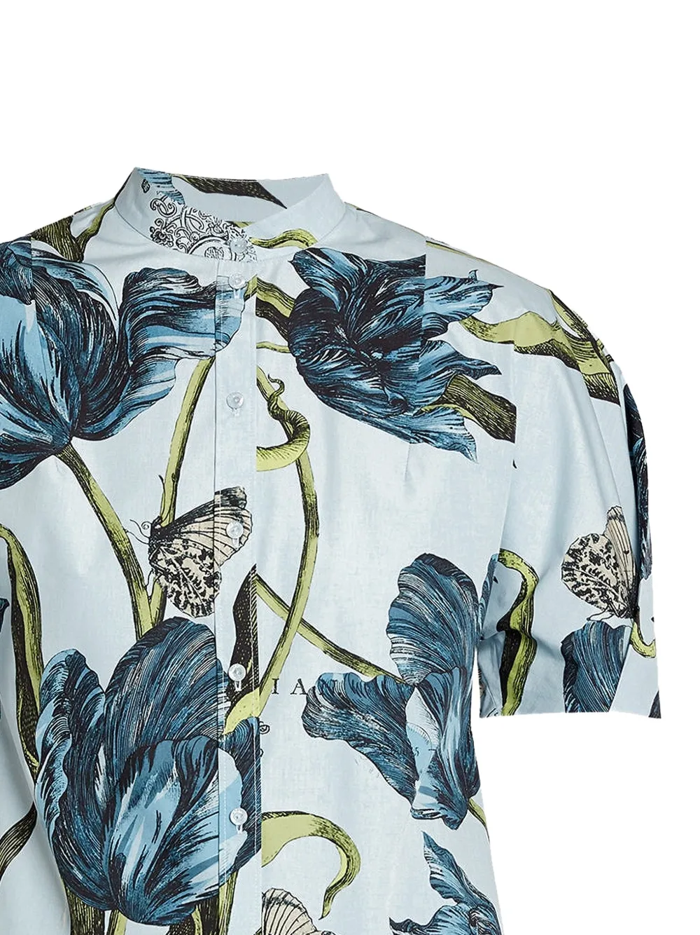  Erdem Floral Short-sleeve Shirt - Blue 