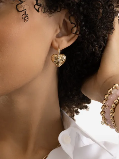 Sydney Evan Wallpaper heart-motif diamond drop earrings