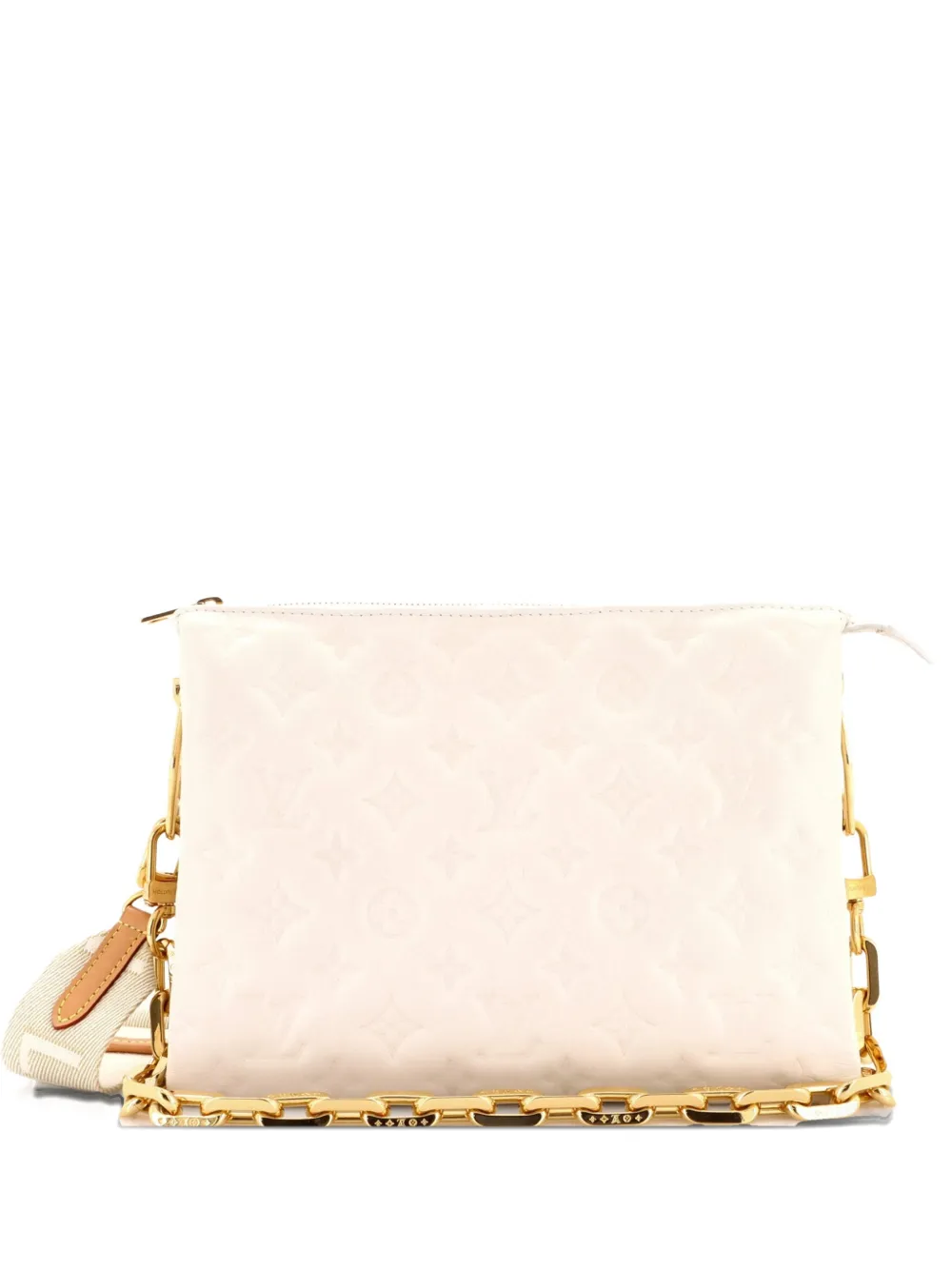 Louis Vuitton Pre-Owned Borsa a tracolla Coussin Bag PM in pelle di agnello goffrata con monogramma - Bianco