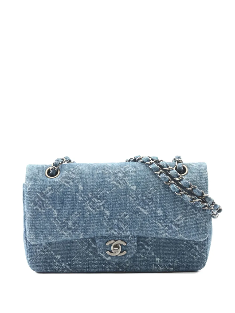CHANEL Pre-Owned 2019 Double Flap chain-strap shoulder bag - Blu