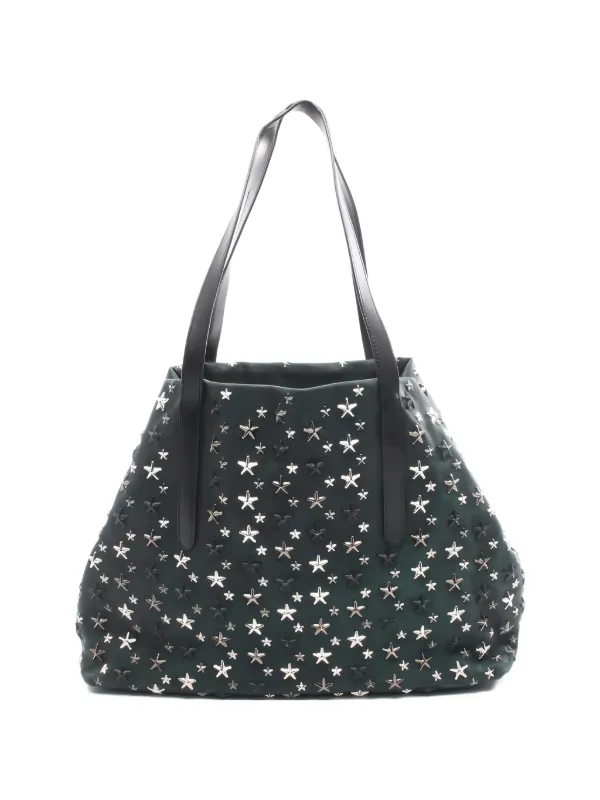 Jimmy Choo Pre-Owned 2000s Leather star-stud Shoulder Bag | Green