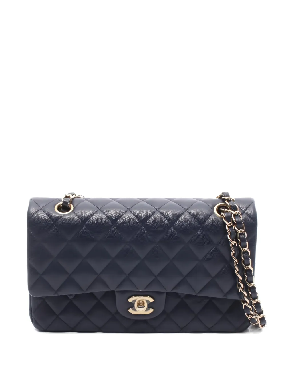 CHANEL Pre-Owned 2021-2022 Double Flap chain-strap shoulder bag - Blu