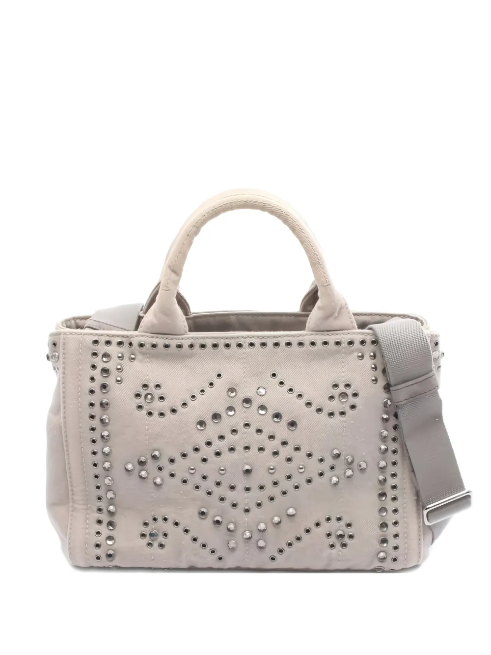 Prada Pre-Owned 2000s studded canapa tote bag - Toni neutri