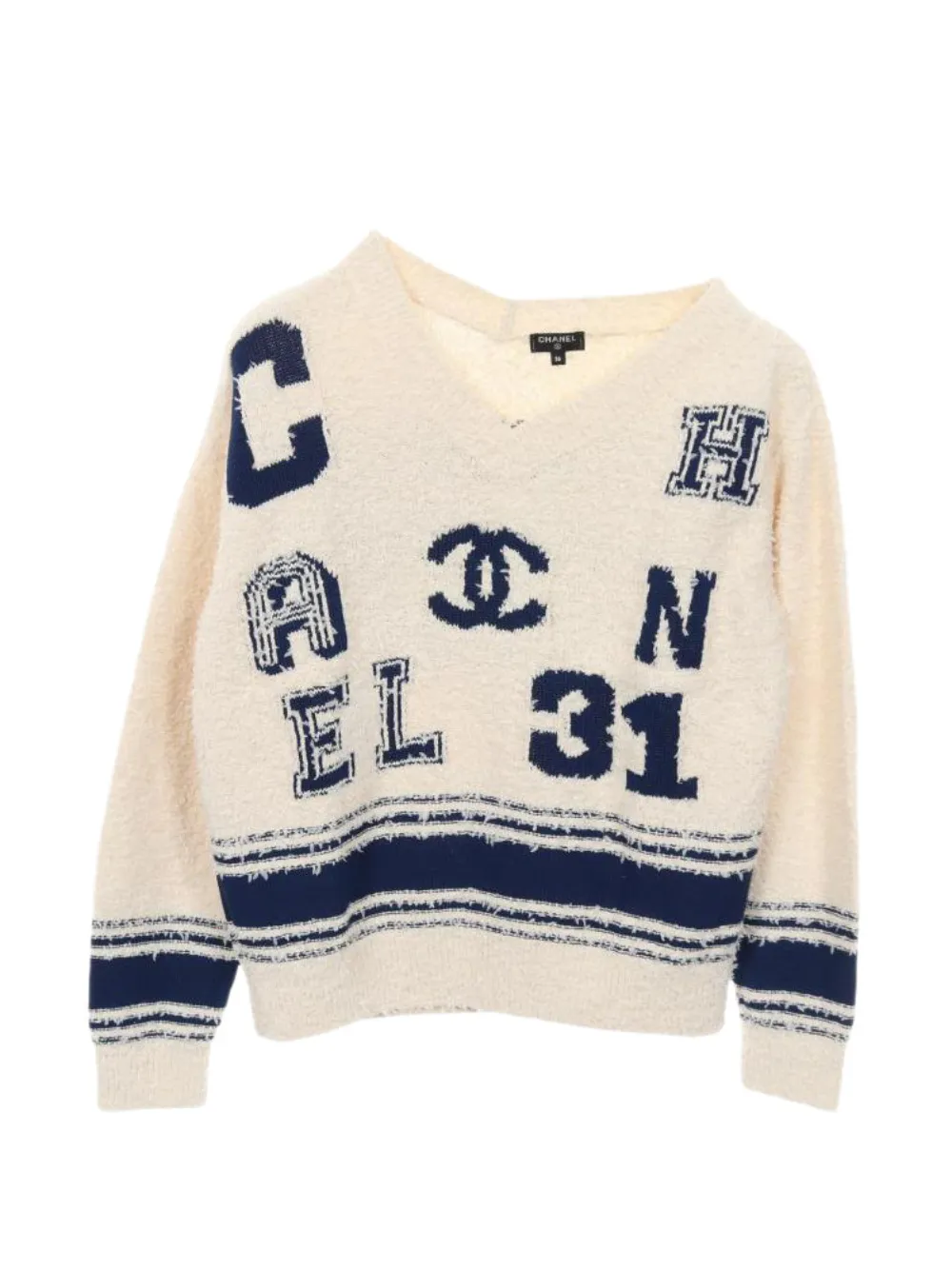CHANEL Pre-Owned 1986-1988 embroidered sweater - Nude