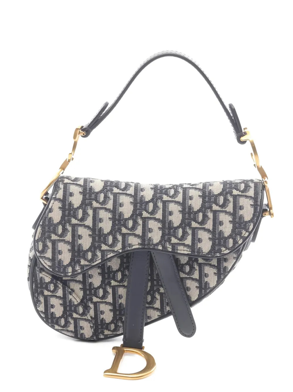 Christian Dior Pre-Owned 2010s mini Saddle Oblique-jacquard shoulder bag - Blu