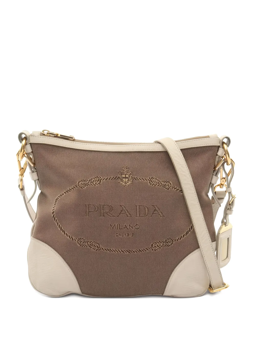 Prada Pre-Owned logo jacquard shoulder bag - Marrone