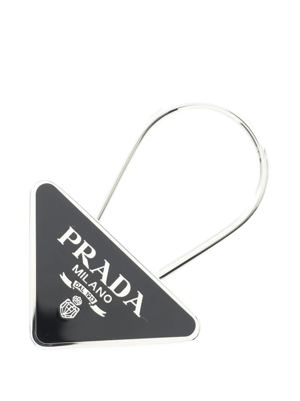 Prada Pre-Owned 2020s triangle-logo keyring - Nero