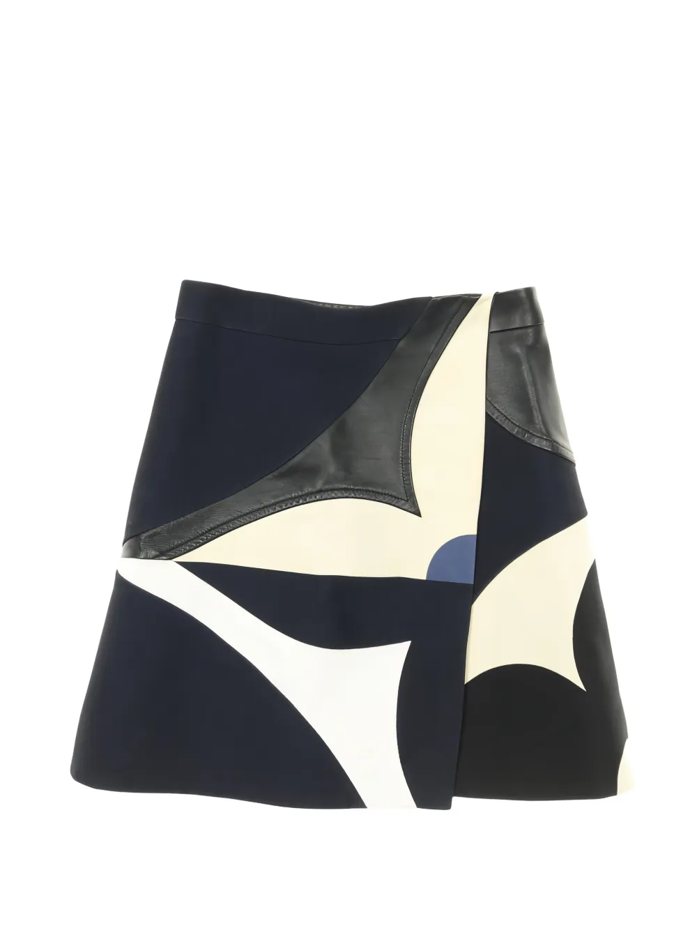 Louis Vuitton Pre-Owned 2000s leather-panel wrap skirt - Nero