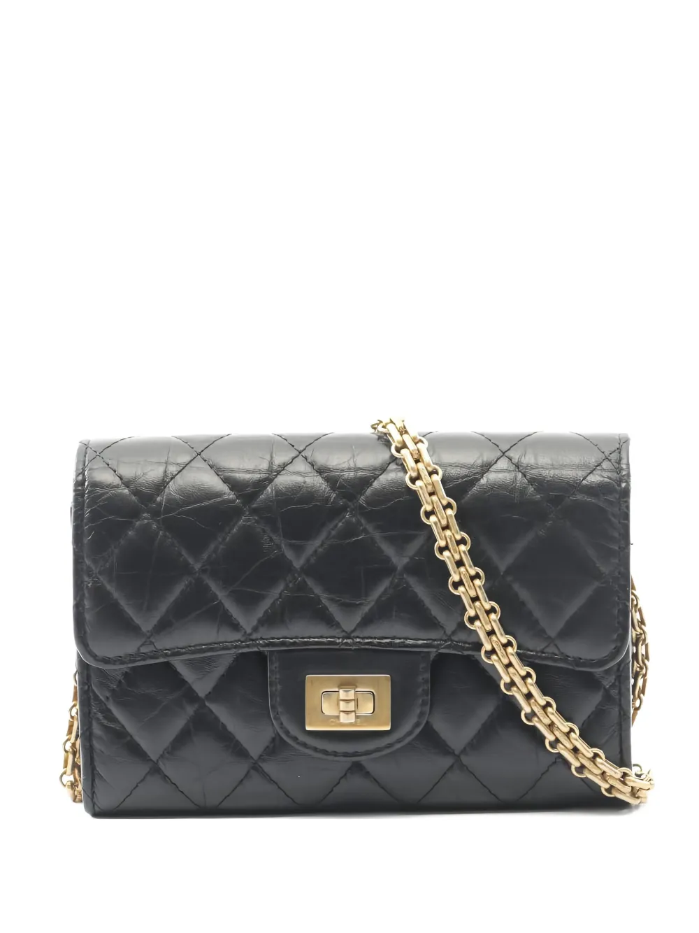 CHANEL Pre-Owned 2018-2019 2.55 Matelasse chain-strap mini bag - Nero