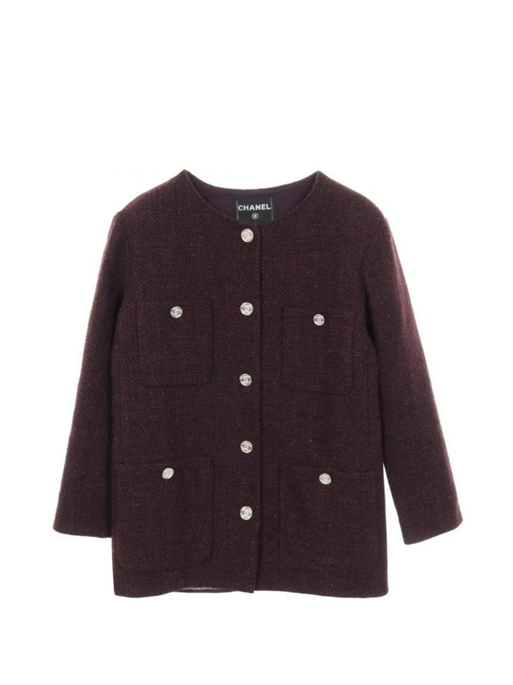 CHANEL Pre-Owned 1986-1988 buttoned tweed jacket - Viola