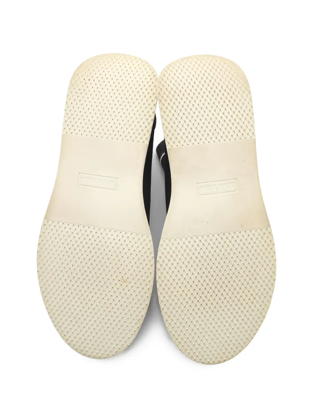 Miu Miu Pre-Owned 2010s knit-socks logo sneakers - Zwart