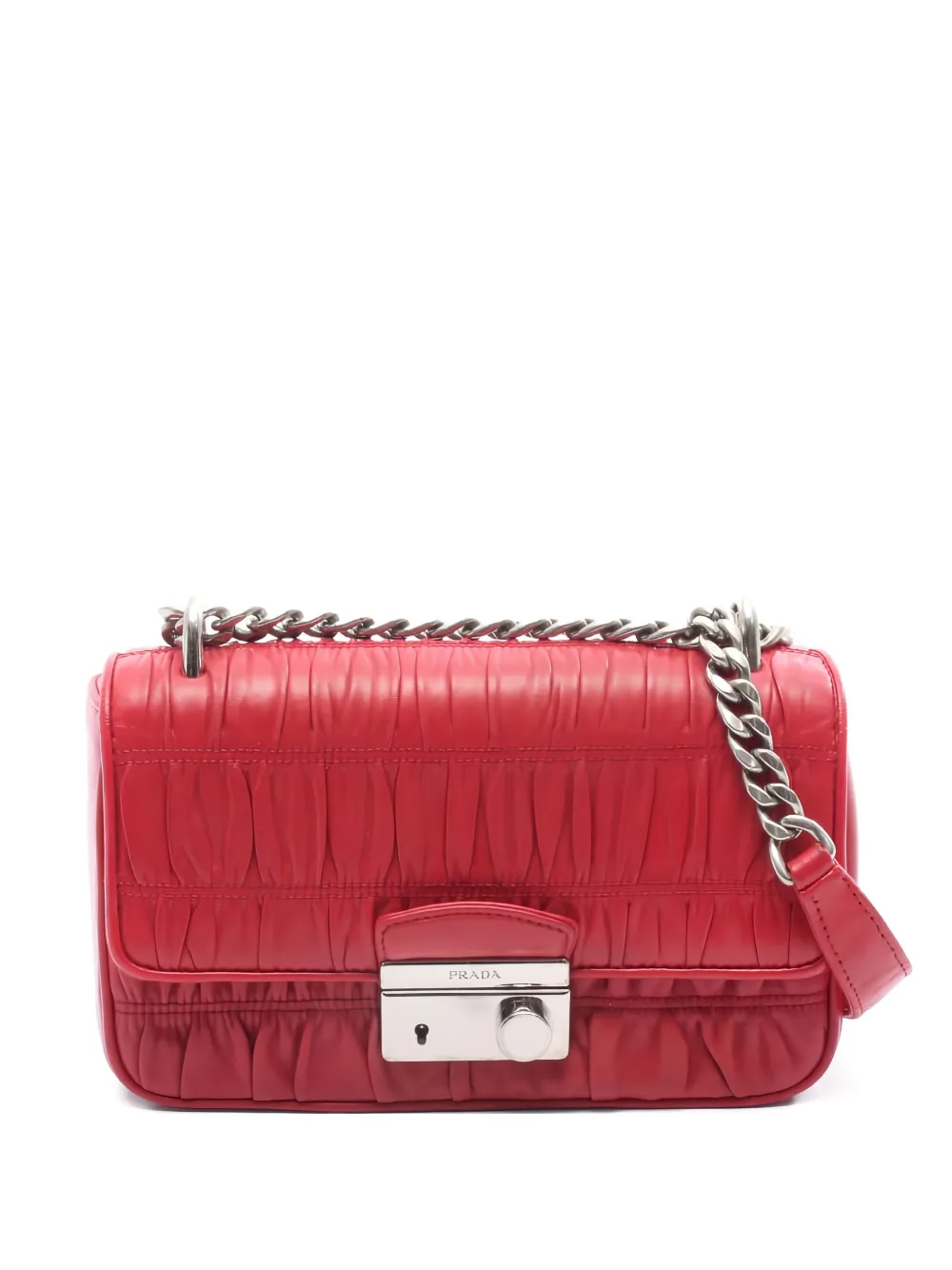 Prada Pre-Owned 2000s Gaufre Sound Rock chain shoulder bag - Rosso