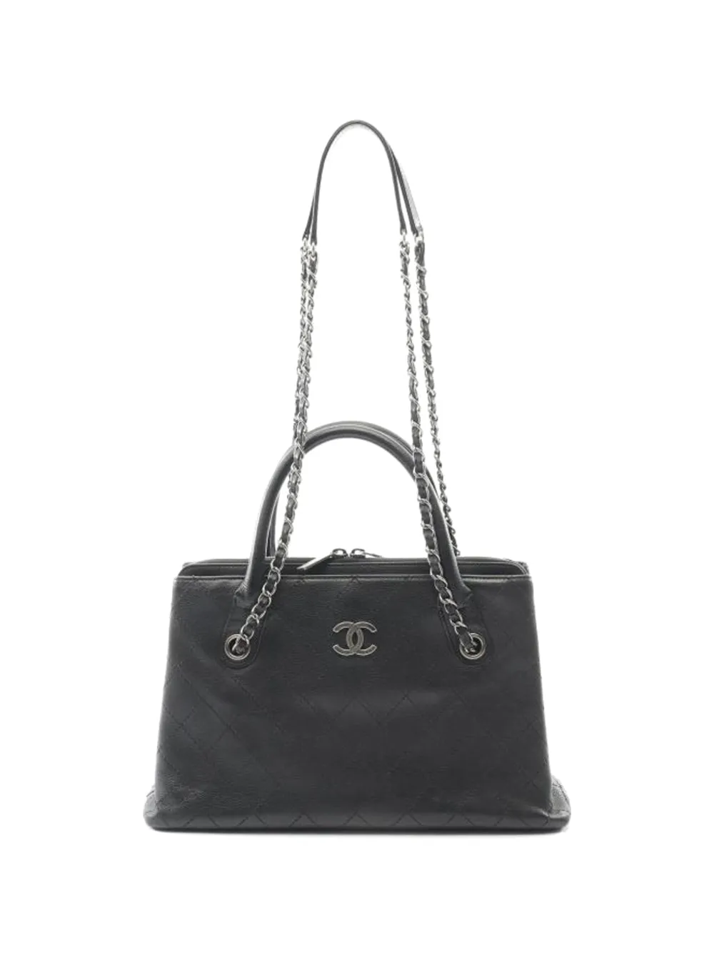 CHANEL Pre-Owned 2017-2018 diamond quilting tote bag - Nero